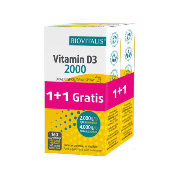 BIOVITALIS VITAMIN D3 2000 SPREJ 20ML 1+1