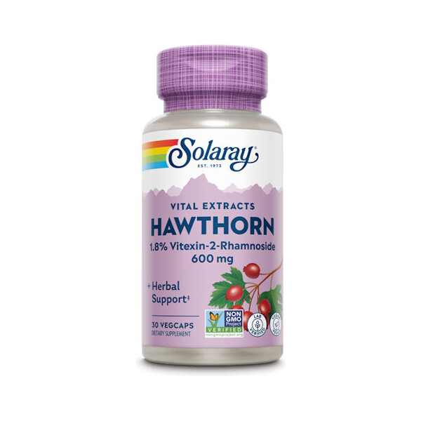 HAWTHORN EKSTRAKT CRVENI GLOG 600MG KAPSULE A30 SOLARAY