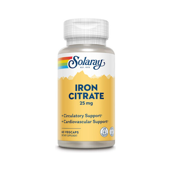 ŽELJEZOV CITRAT 25MG KAPSULE A60 SOLARAY