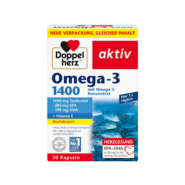 DOPPELHERZ ACTIV OMEGA-3 1400MG KAPSULE A30