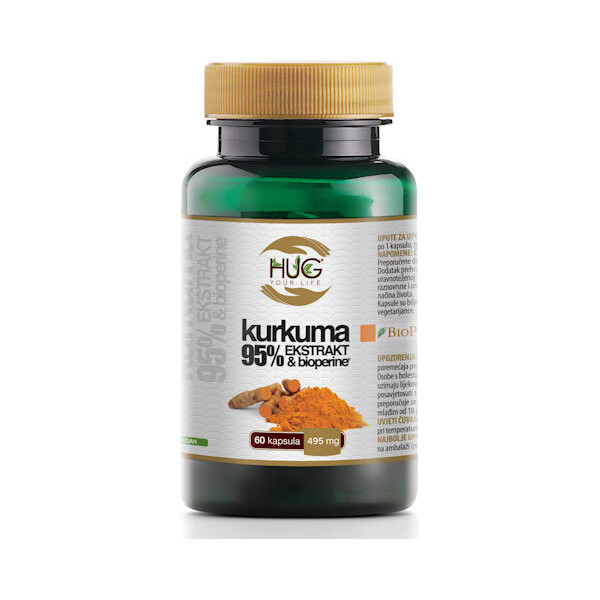 KURKUMA 95% EKSTRAKT I BIOPERINE KAPSULE A60 HUG YOUR LIFE