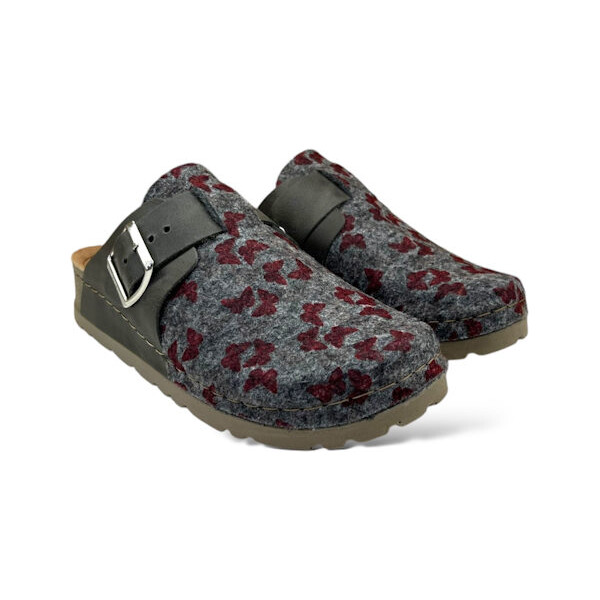 ANATOMSKE KLOMPE NALLAN LANA 1W072 GRAY BUTTERFLY VUNA/KOŽA