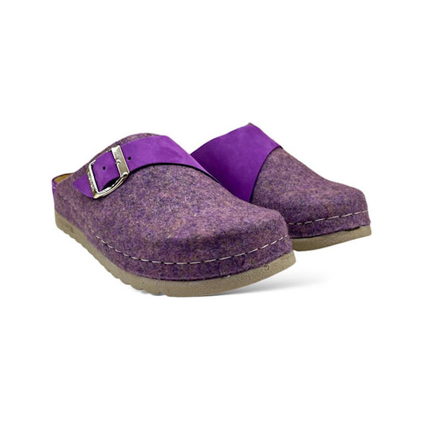 ANATOMSKE KLOMPE NALLAN LANA W031 LJUBIČASTA VUNA/KOŽA