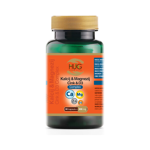 KALCIJ MAGNEZIJ CINK D3 COMPLEX KAPSULE A90 HUG YOUR LIFE