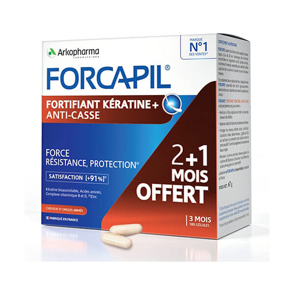 ARKOPHARMA FORCAPIL FORTIFIANT KERATINE+ KAPSULE 2+1 GRATIS