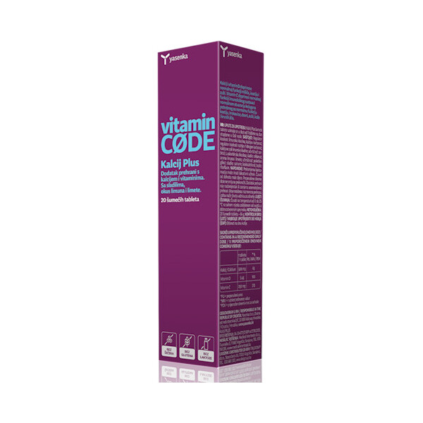 VITAMIN CODE KALCIJ PLUS 500 ŠUMEĆE TABLETE A20 YASENKA