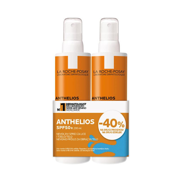 LA ROCHE POSAY ANTHELIOS SPF50 BODY SPRAY 2X200ML PROMO