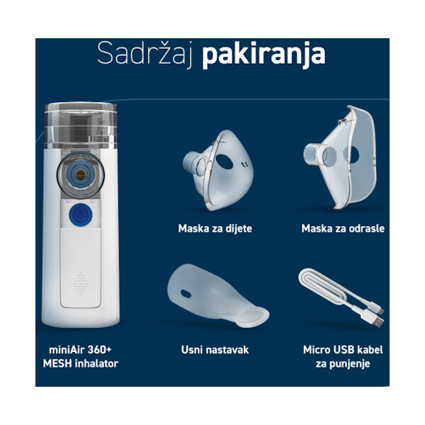 PRIJENOSNI MESH INHALATOR MINI AIR 360+