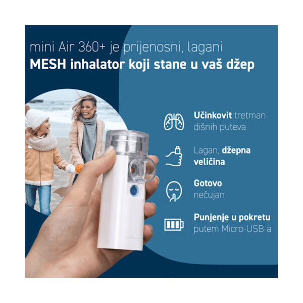 PRIJENOSNI MESH INHALATOR MINI AIR 360+