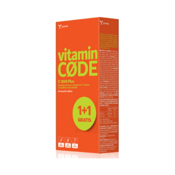 YASENKA VITAMIN CODE C 1000 PLUS ŠUMEĆE TABLETE A20 1+1 GRATIS