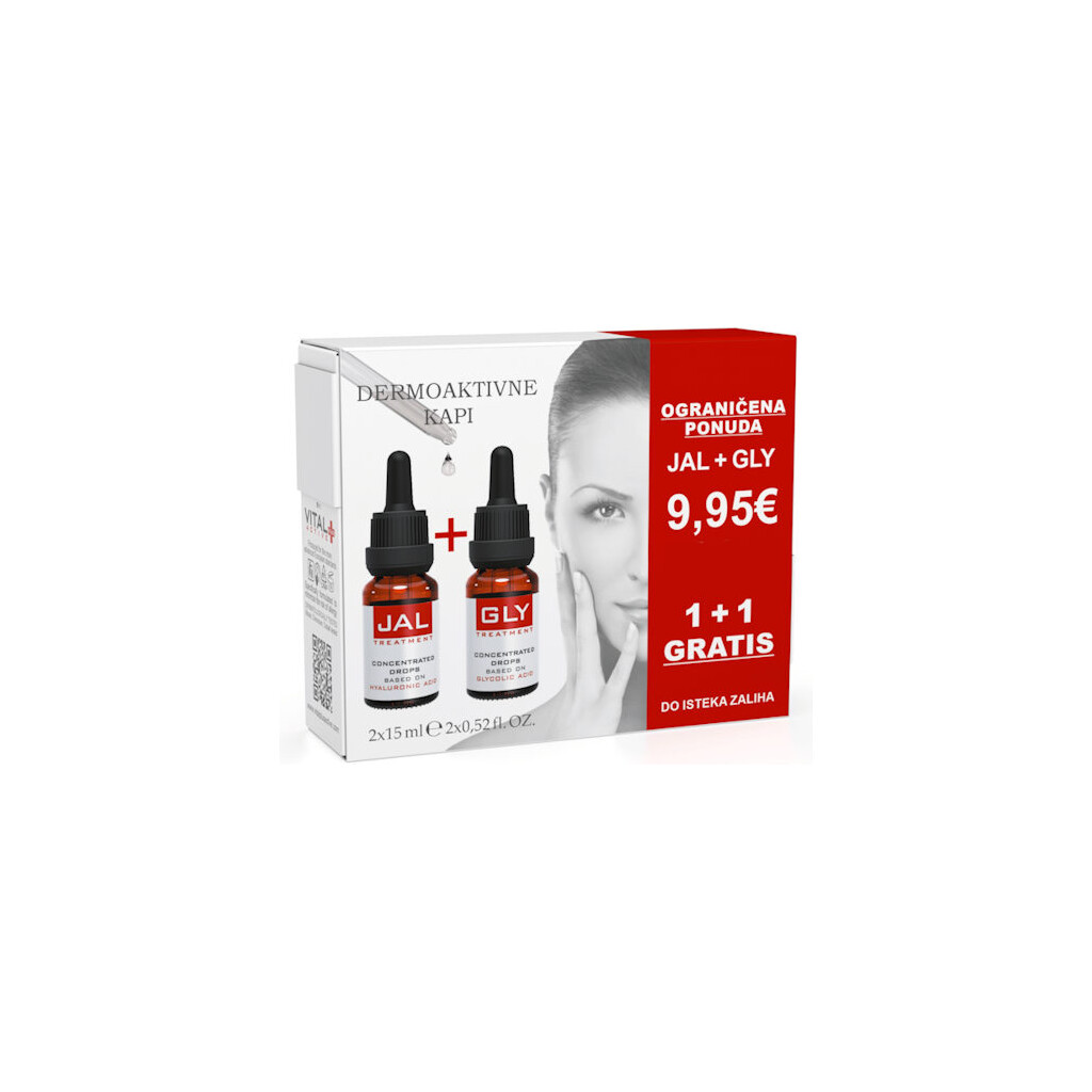 JAL + GLY KAPI ZA LICE 2X15ML VITAL PLUS ACTIVE PROMO
