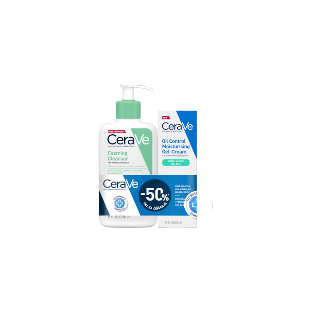 CERAVE GEL PJENA ZA ČIŠĆENJE 236ML + OIL CONTROL KREMA 52ML PROMO