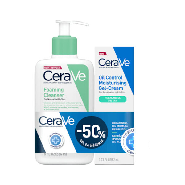 CERAVE GEL PJENA ZA ČIŠĆENJE 236ML + OIL CONTROL KREMA 52ML PROMO