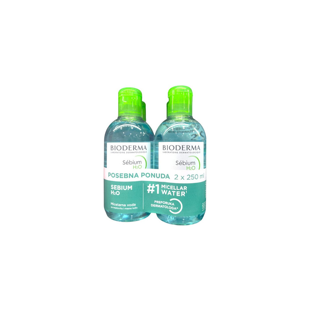 BIODERMA SEBIUM H2O MICELARNA VODA 2X250ML DUO PACK
