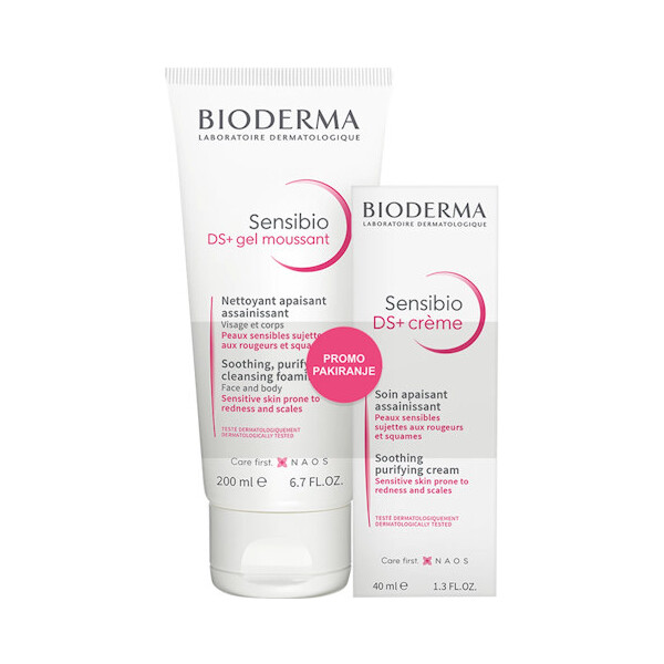 BIODERMA SENSIBIO DS+ GEL 200ML + KREMA 40ML PROMO