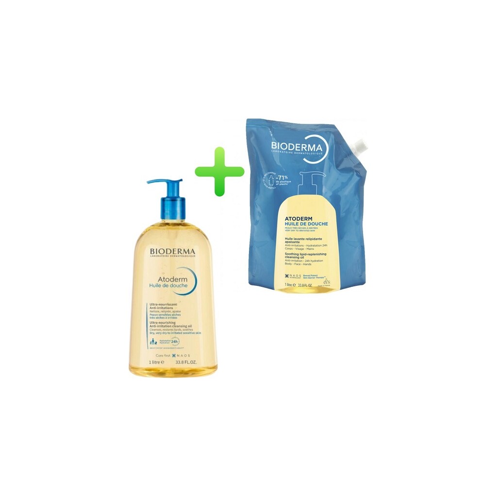 BIODERMA ATODERM ULJE ZA TUŠIRANJE 1L REFILL DUO PROMO